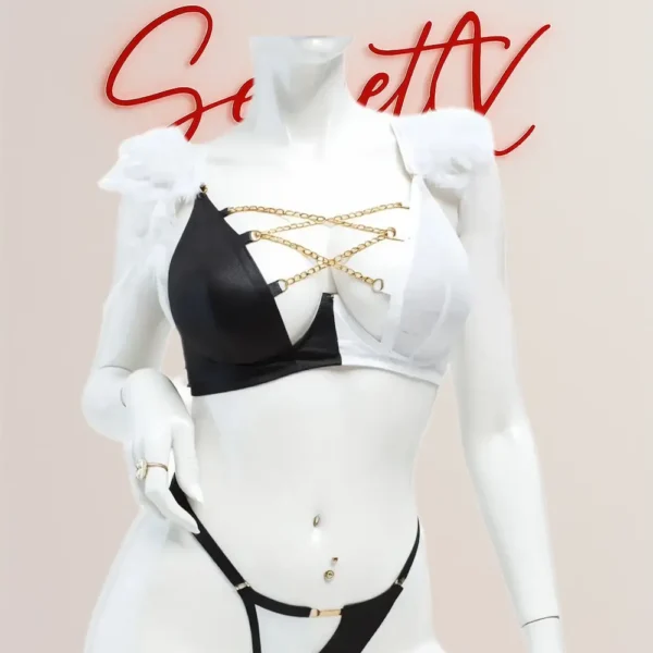 لباس زیر زنانه فانتزی مشکی سفید