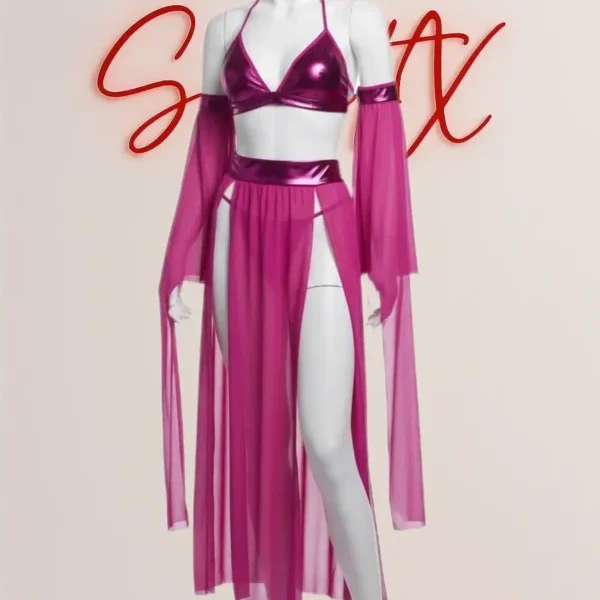 لباس کاستوم فانتزی زنانه عربی صورتی